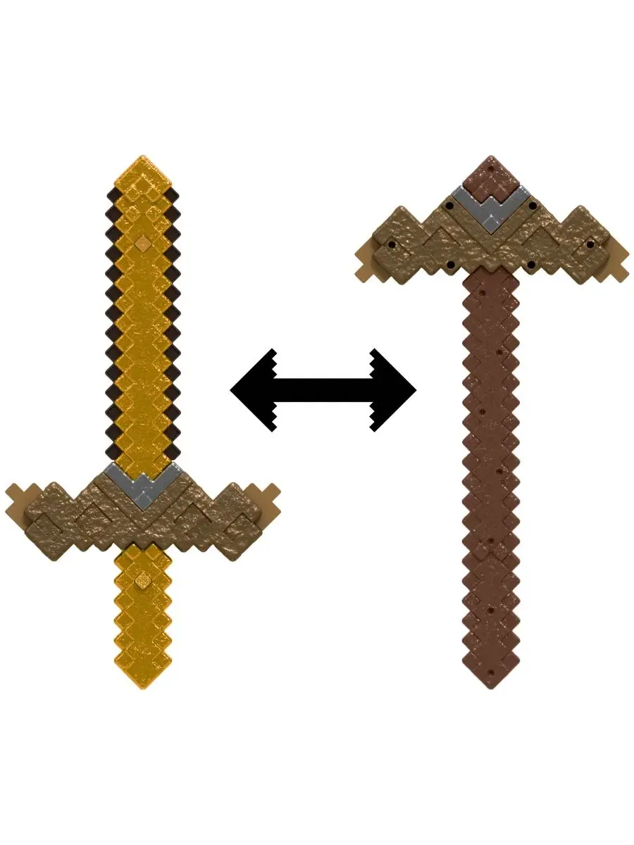 Игрушка Click and Switch 2-в-1: меч и кирка Minecraft, Plastic