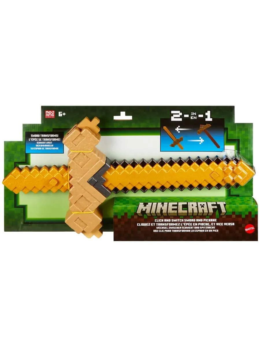 Игрушка Click and Switch 2-в-1: меч и кирка Minecraft, Plastic — изображение 5 из 6, нет цвета