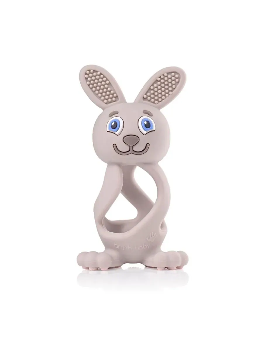Детский прорезыватель для зубов Bobbie Bunny, цвет капучино-серый, Игрушка-прорезыватель Twist & — серый