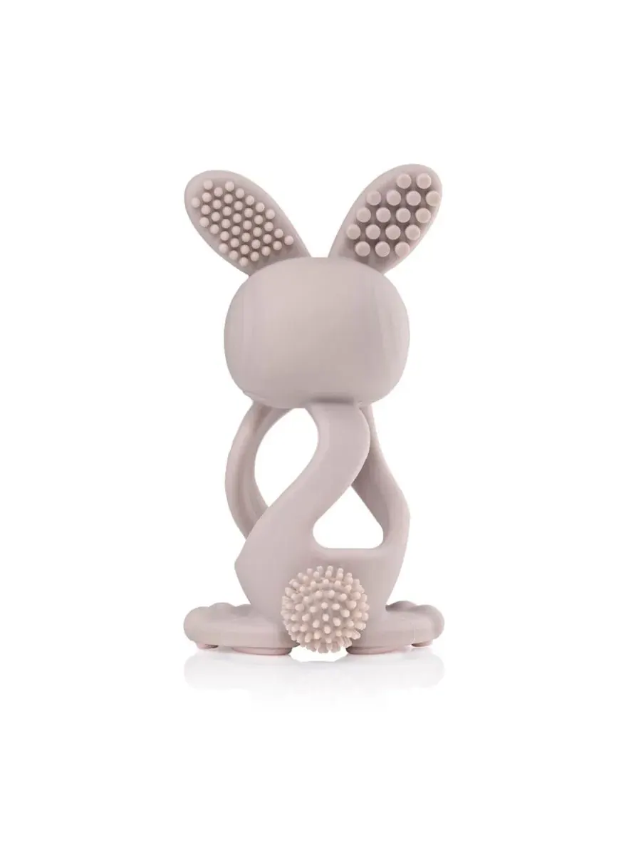 Детский прорезыватель для зубов Bobbie Bunny, цвет капучино-серый, Игрушка-прорезыватель Twist & — изображение 2 из 10