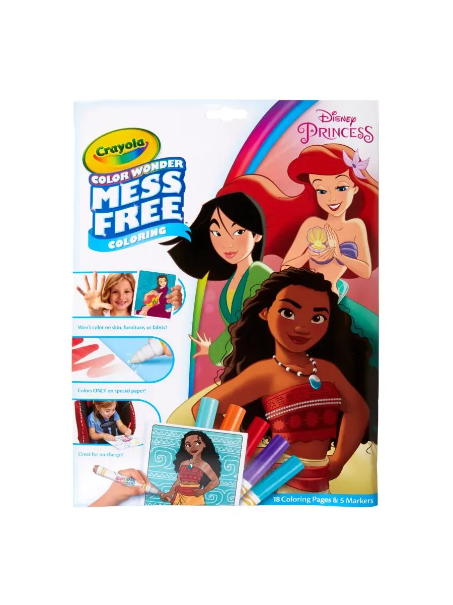 Набор из 2 комплектов Color Wonder Mess Free Princess Coloring Pad Markers Crayola — изображение 2 из 3, мульти