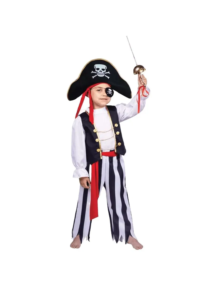 Костюм пирата с жилетом и треугольной шляпой Dress Up America