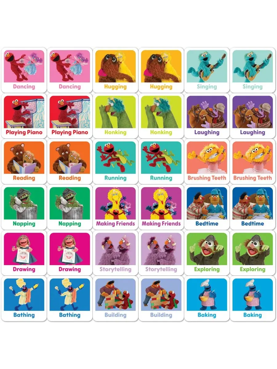 Настольная игра на память Sesame Street Matching Game MasterPieces Puzzles — изображение 2 из 3, мульти