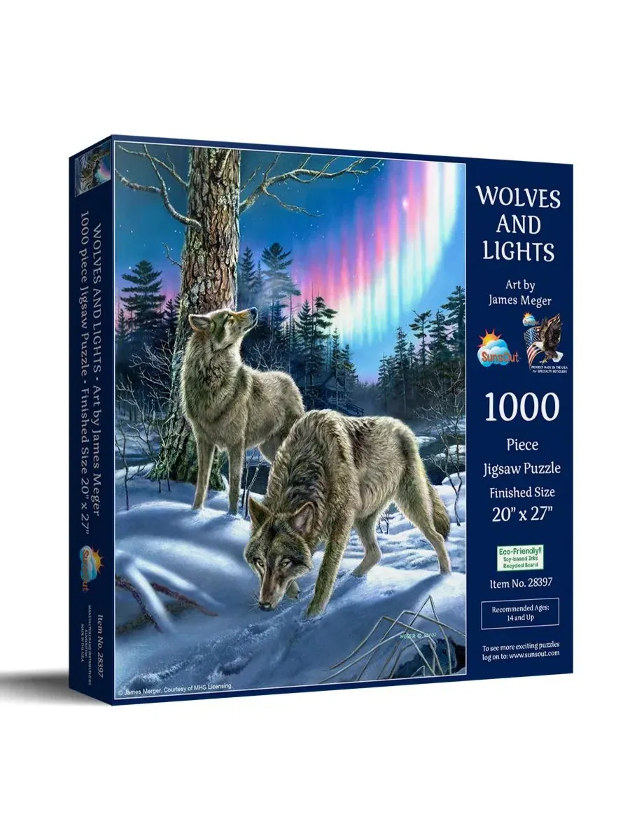 Пазл 1000 элементов Wolves and Lights SunsOut