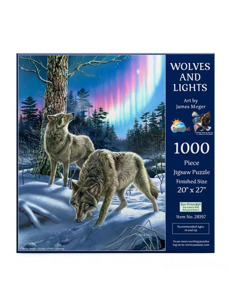 Пазл 1000 элементов Wolves and Lights SunsOut — изображение 3 из 5, нет цвета