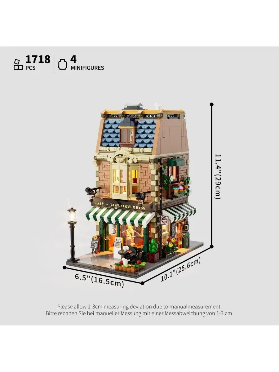 Конструктор Lumibricks Book-Cafe Lighting Building Bricks Set, 1718 деталей, кофейня-книжный магазин — изображение 10 из 10
