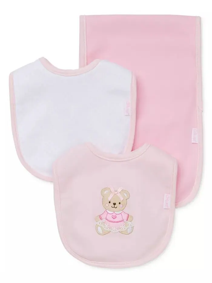 Нагрудники Sweet Bear для маленьких девочек и ткань для отрыжки, набор из 3 предметов Little Me