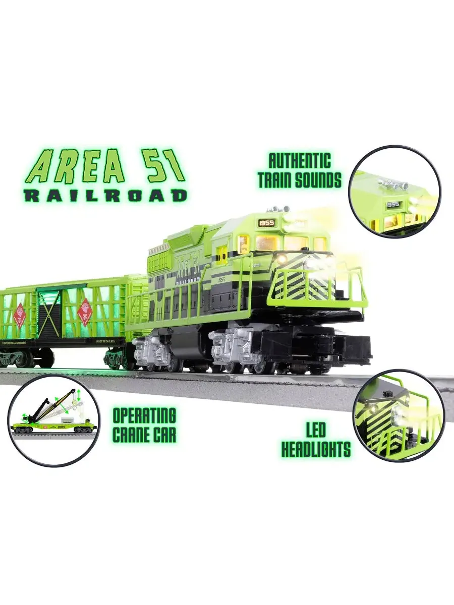 Набор грузового поезда LionChief Electric O Gauge для поиска НЛО в Зоне 51 с Bluetooth Lionel — изображение 9 из 19, мульти