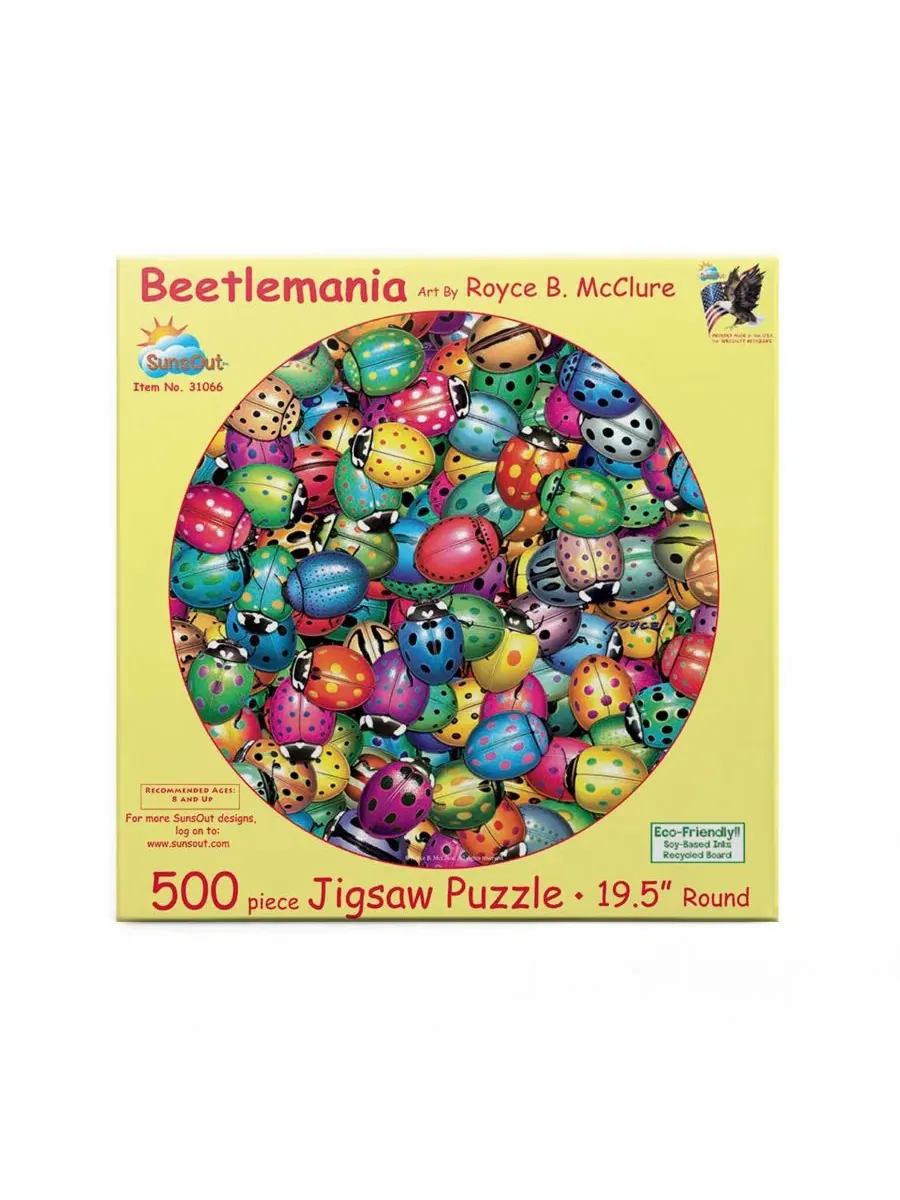 Пазл Beetles Round Mania 500 деталей SunsOut, 49 см — изображение 2 из 5, нет цвета