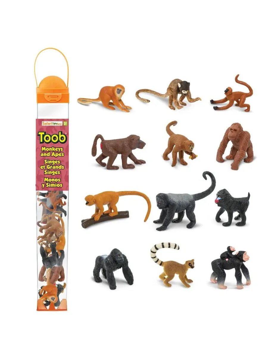 Набор фигурок обезьян Apes and Monkeys Toob, Safari Ltd