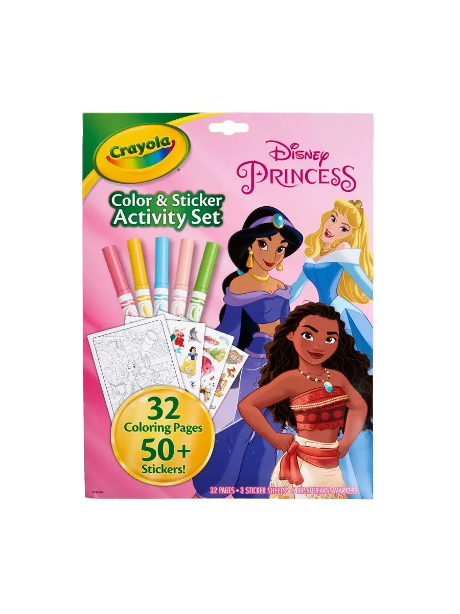 Набор для творчества с наклейками Disney Princess, 3 комплекта Crayola — изображение 5 из 9, мульти