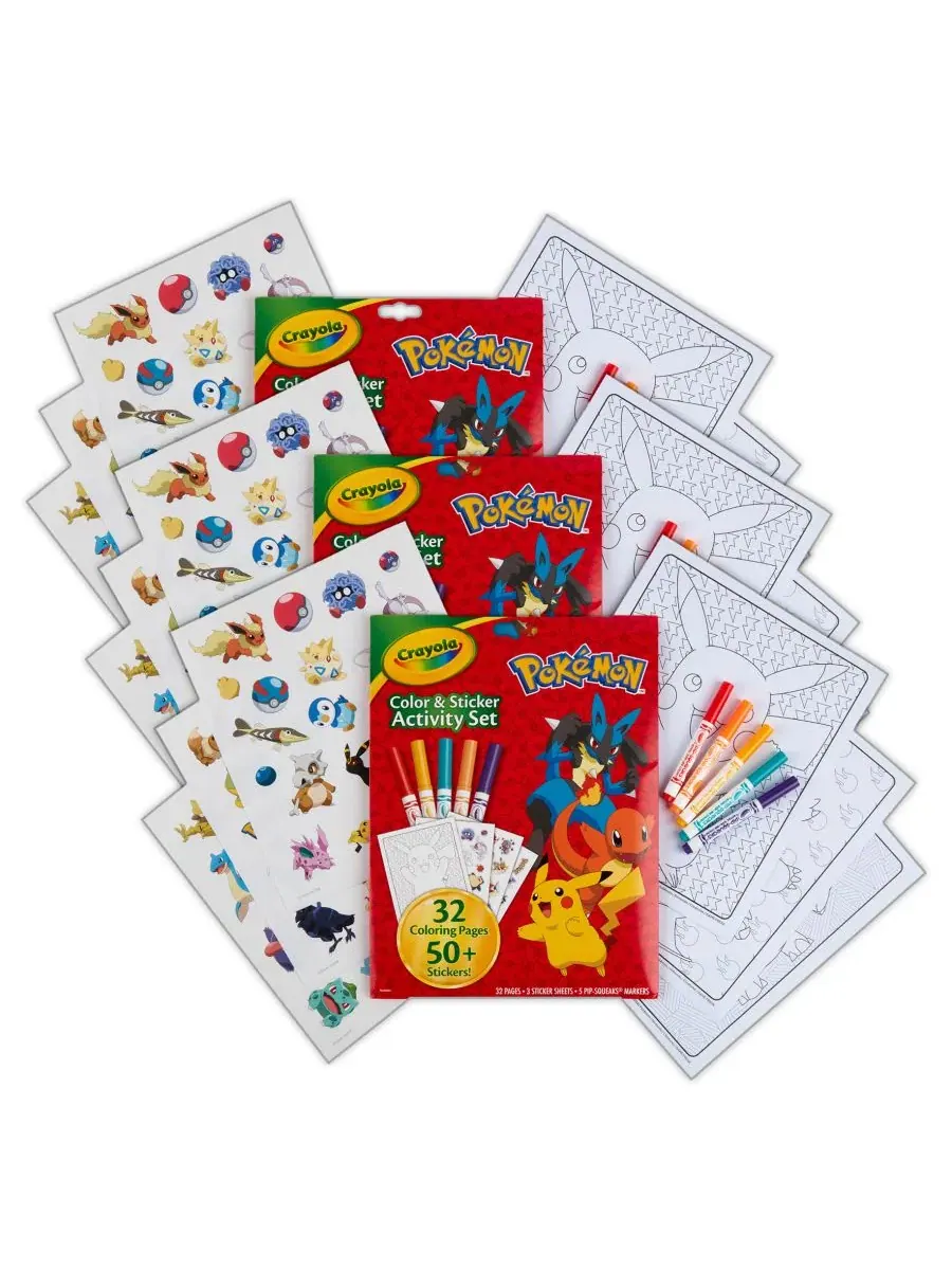 Набор для творчества с наклейками Pokemon, 3 комплекта Crayola — мульти