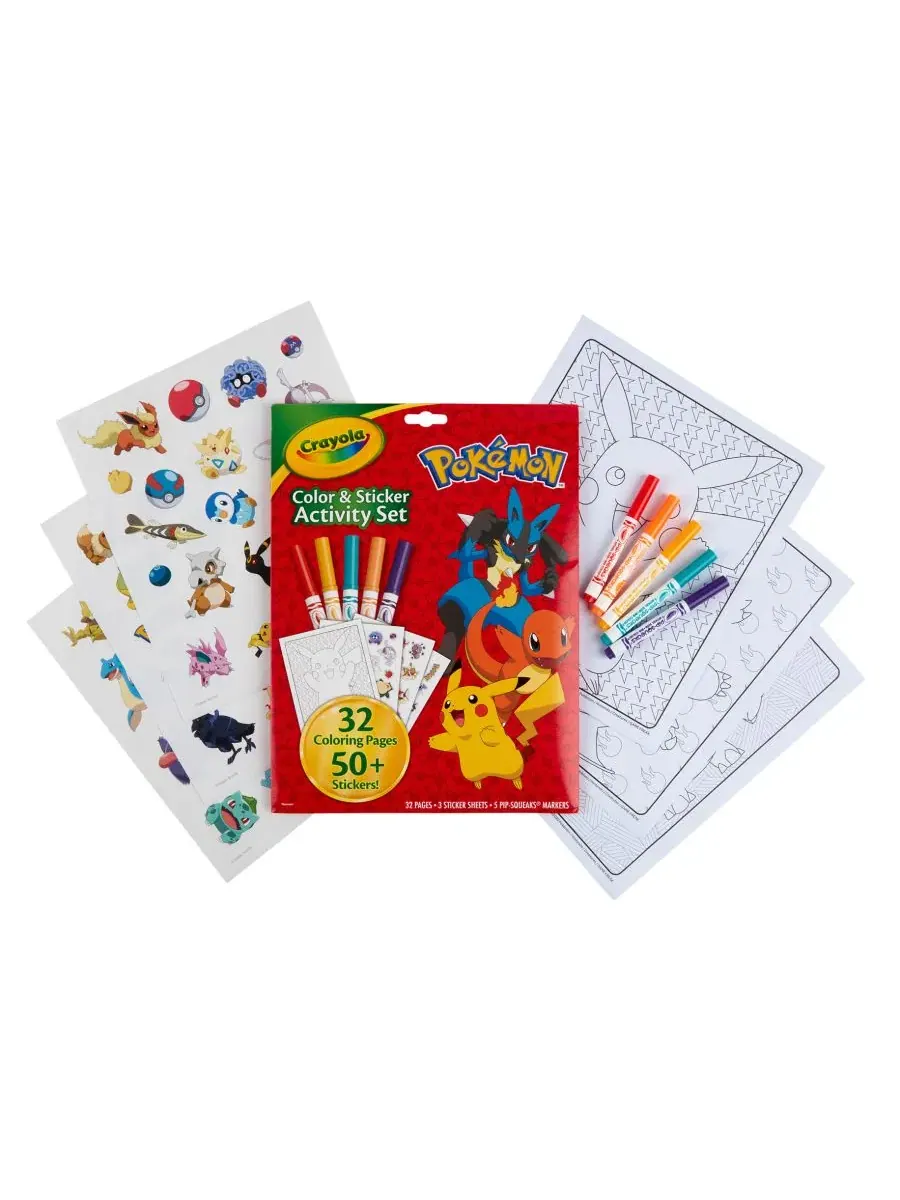 Набор для творчества с наклейками Pokemon, 3 комплекта Crayola — изображение 4 из 8, мульти