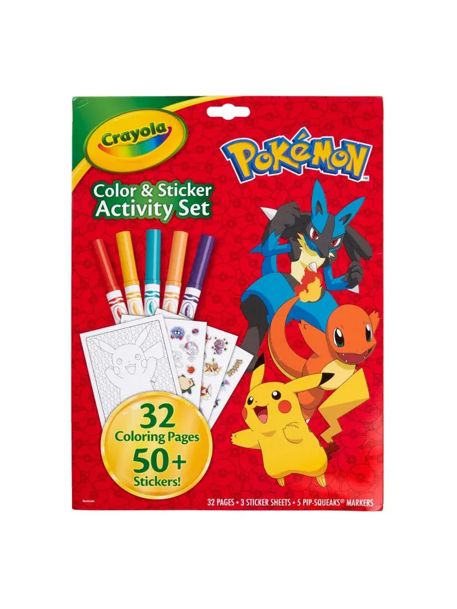 Набор для творчества с наклейками Pokemon, 3 комплекта Crayola — изображение 7 из 8, мульти