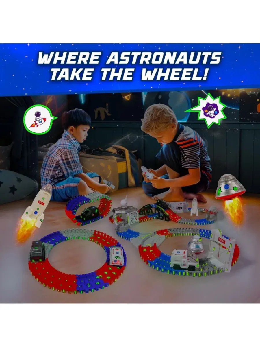 Игровой набор «Лунная петля: космические рельсы NASA», 225 деталей Usa Toyz — изображение 6 из 7, нет цвета