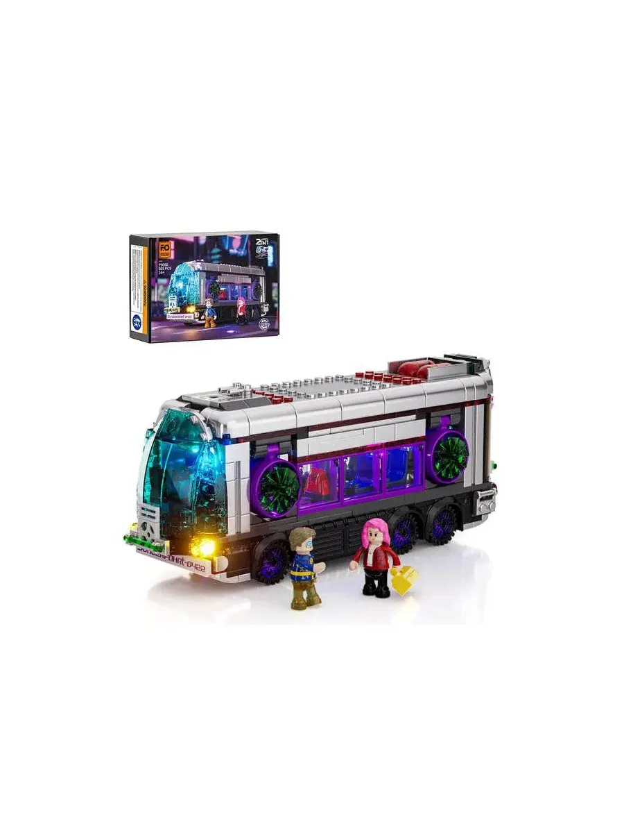 Конструктор Lumibricks 2 in 1 Future-Bus Lighting Building Bricks Set, 605 деталей — мульти