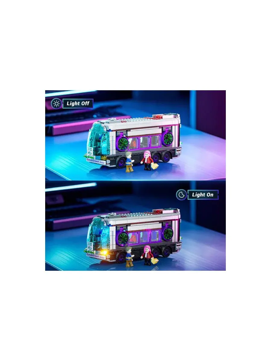 Конструктор Lumibricks 2 in 1 Future-Bus Lighting Building Bricks Set, 605 деталей — изображение 4 из 9, нет цвета