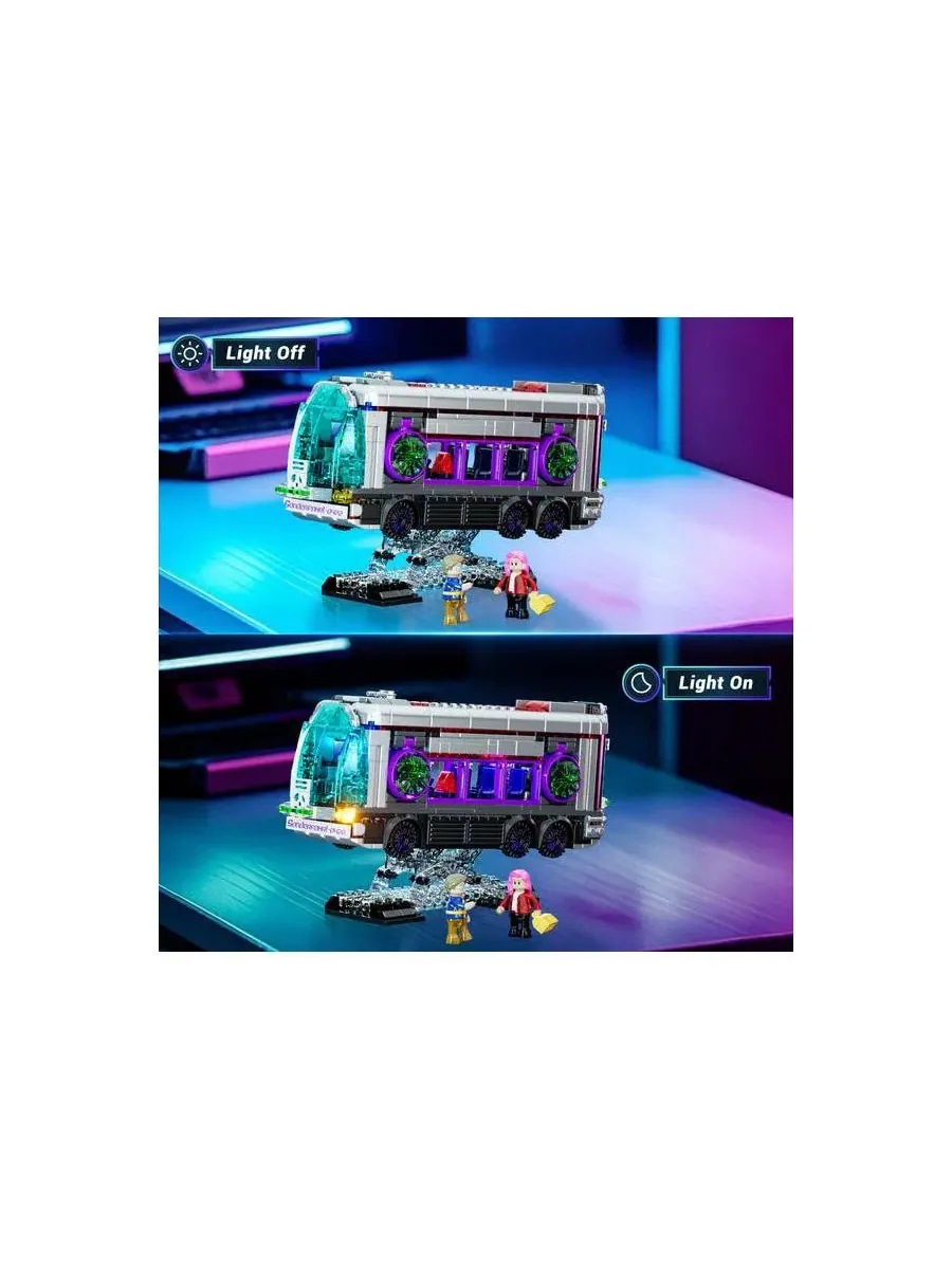 Конструктор Lumibricks 2 in 1 Future-Bus Lighting Building Bricks Set, 605 деталей — изображение 5 из 9, нет цвета