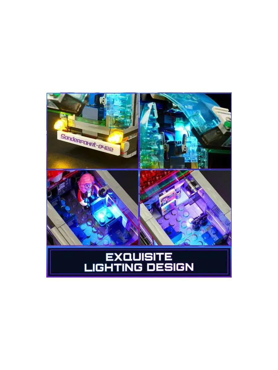 Конструктор Lumibricks 2 in 1 Future-Bus Lighting Building Bricks Set, 605 деталей — изображение 7 из 9, нет цвета