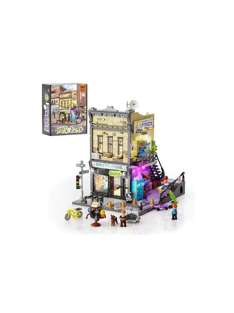 Конструктор Lumibricks Skate Shop Lighting 1573 деталей, с LED-подсветкой — мульти
