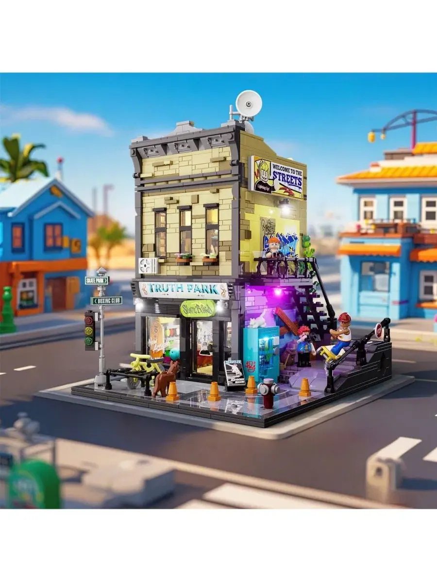 Конструктор Lumibricks Skate Shop Lighting 1573 деталей, с LED-подсветкой — изображение 9 из 10, нет цвета