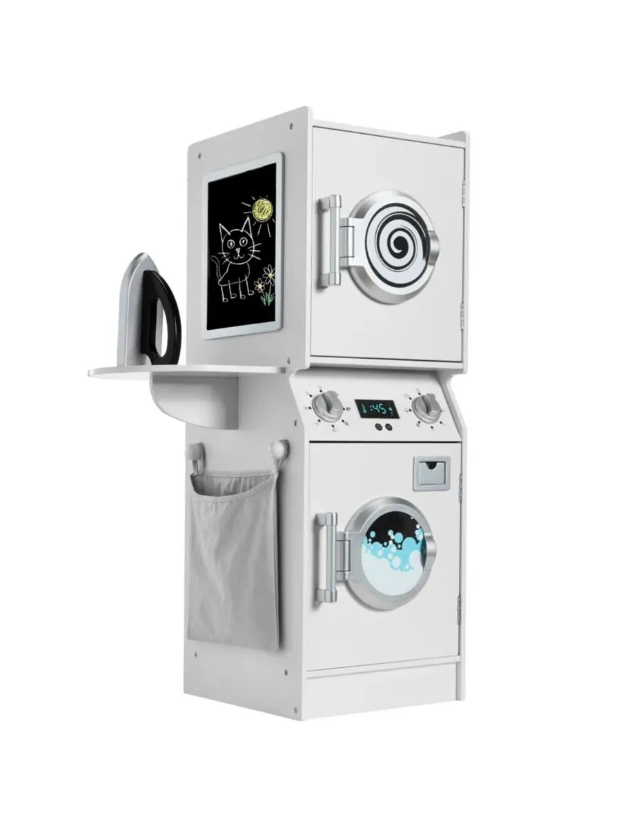 Игровой набор стиральной машины и сушилки с игрушечным утюгом Best Choice Products — изображение 1 из 8, белый