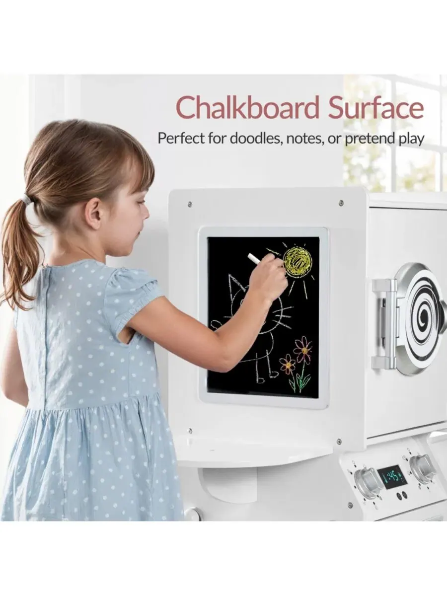 Игровой набор стиральной машины и сушилки с игрушечным утюгом Best Choice Products — изображение 6 из 8, белый
