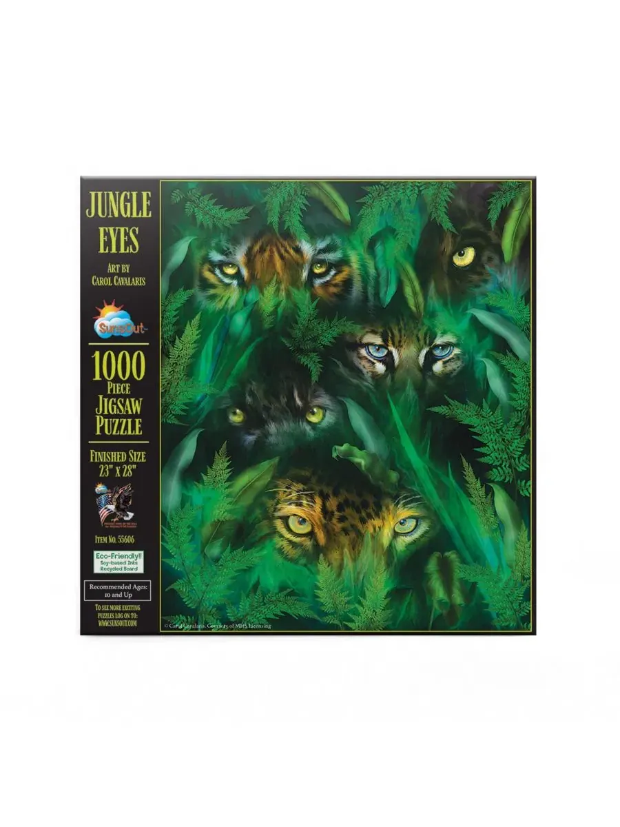 Пазл Jungle Eyes из 1000 деталей для взрослых Sunsout — изображение 2 из 5, нет цвета
