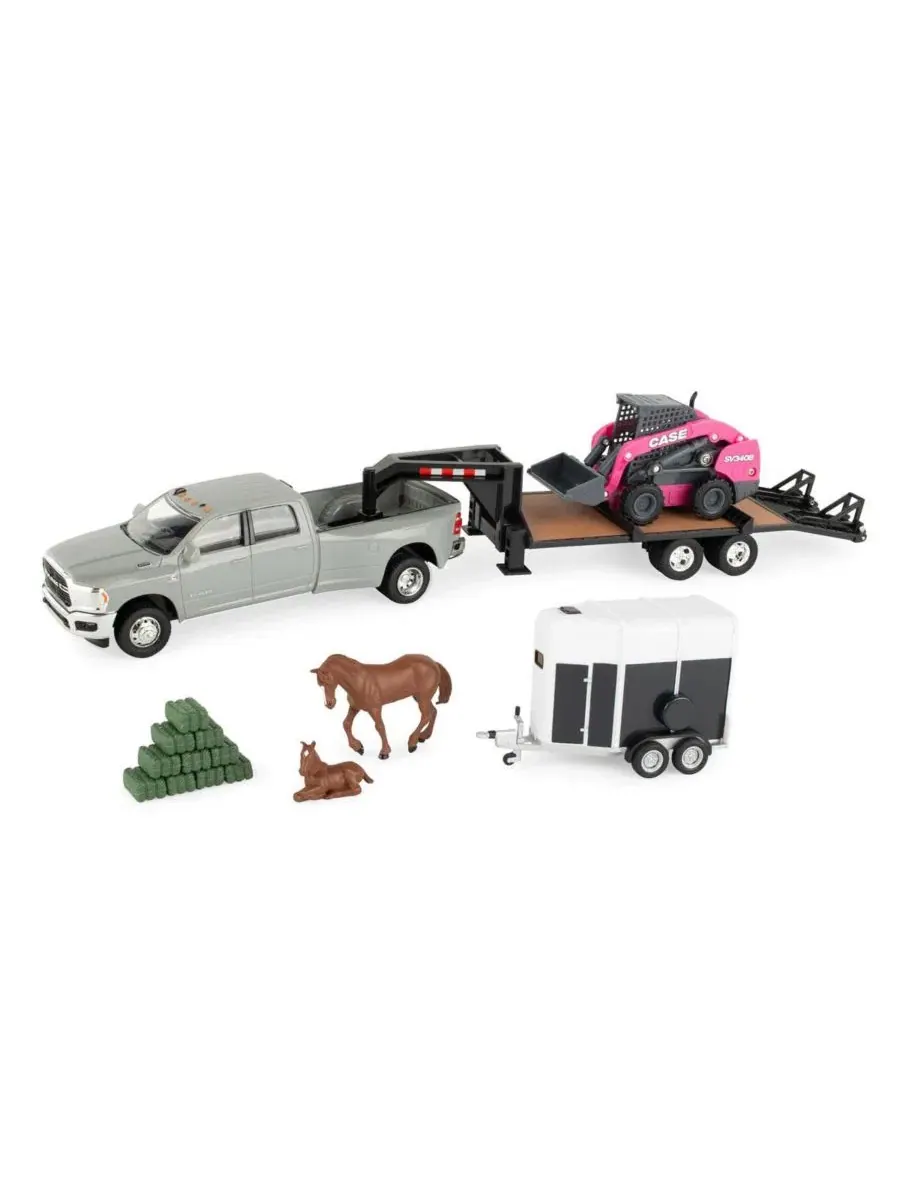 Игровой набор с миниатюрной моделью CASE SV340B и пикапом RAM ERTL