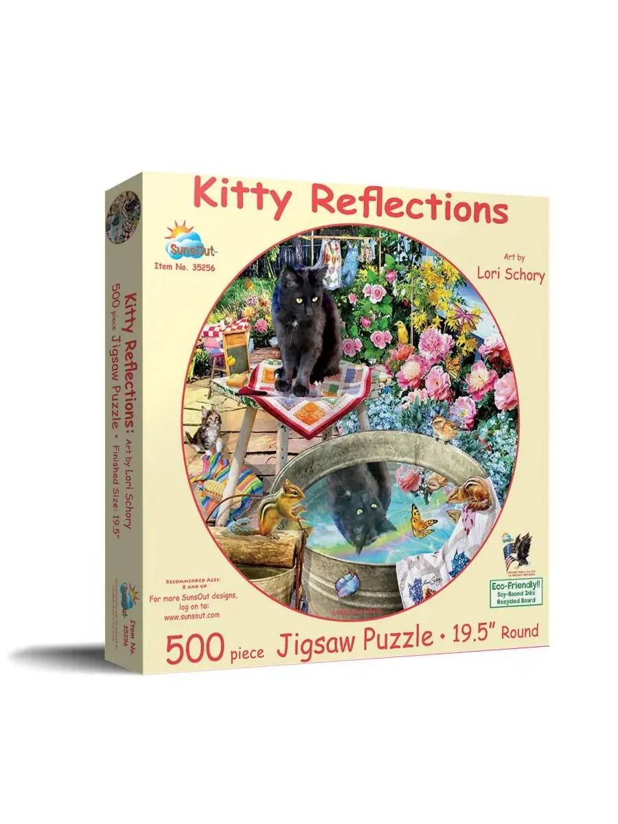 Пазл круглый 500 элементов Kitty Reflections SunsOut