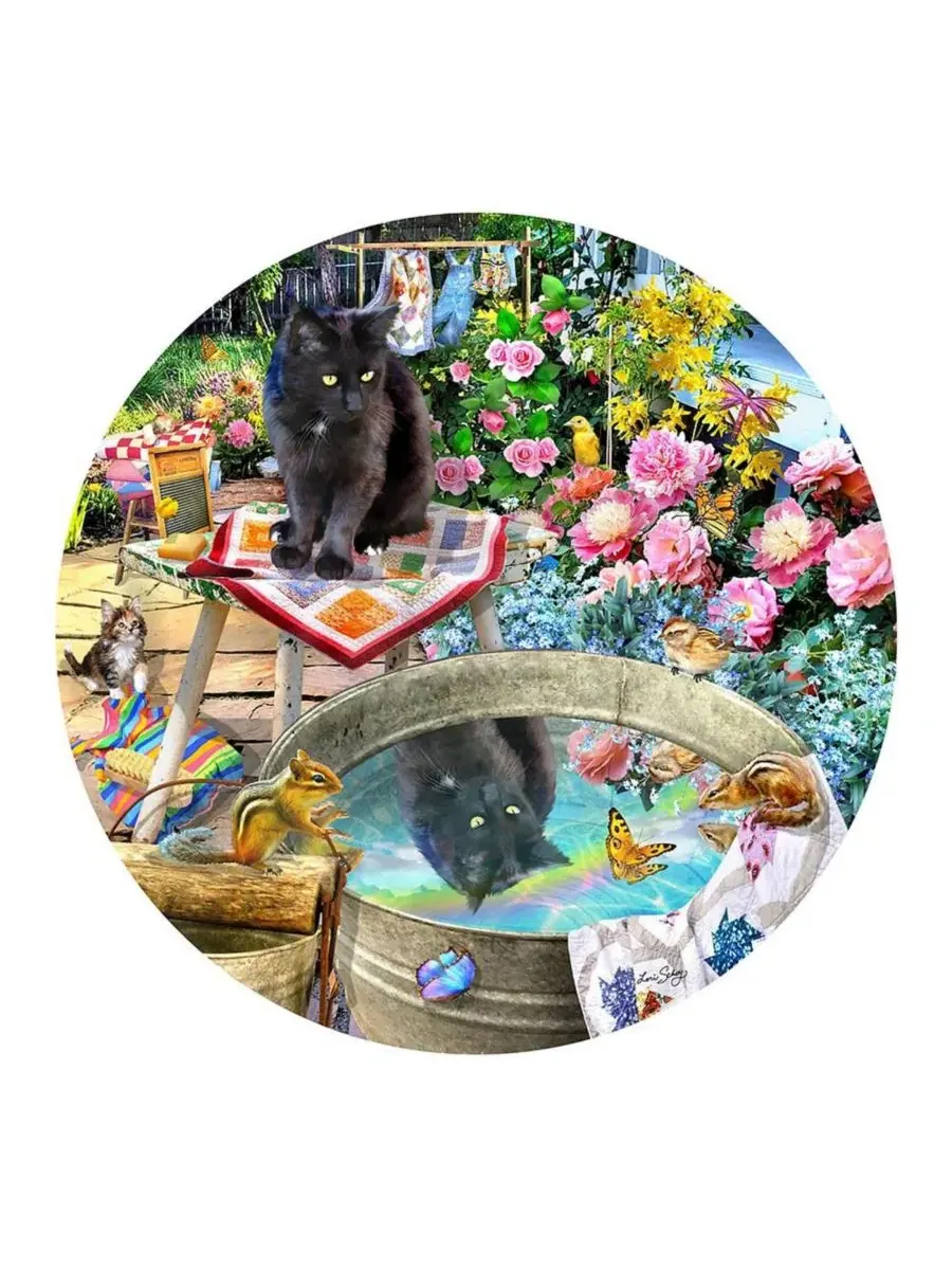 Пазл круглый 500 элементов Kitty Reflections SunsOut — изображение 2 из 5, нет цвета
