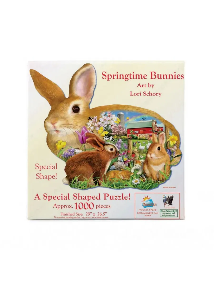 Пазл 1000 деталей Springtime Bunnies SunsOut, 74x67 см — изображение 3 из 5, нет цвета