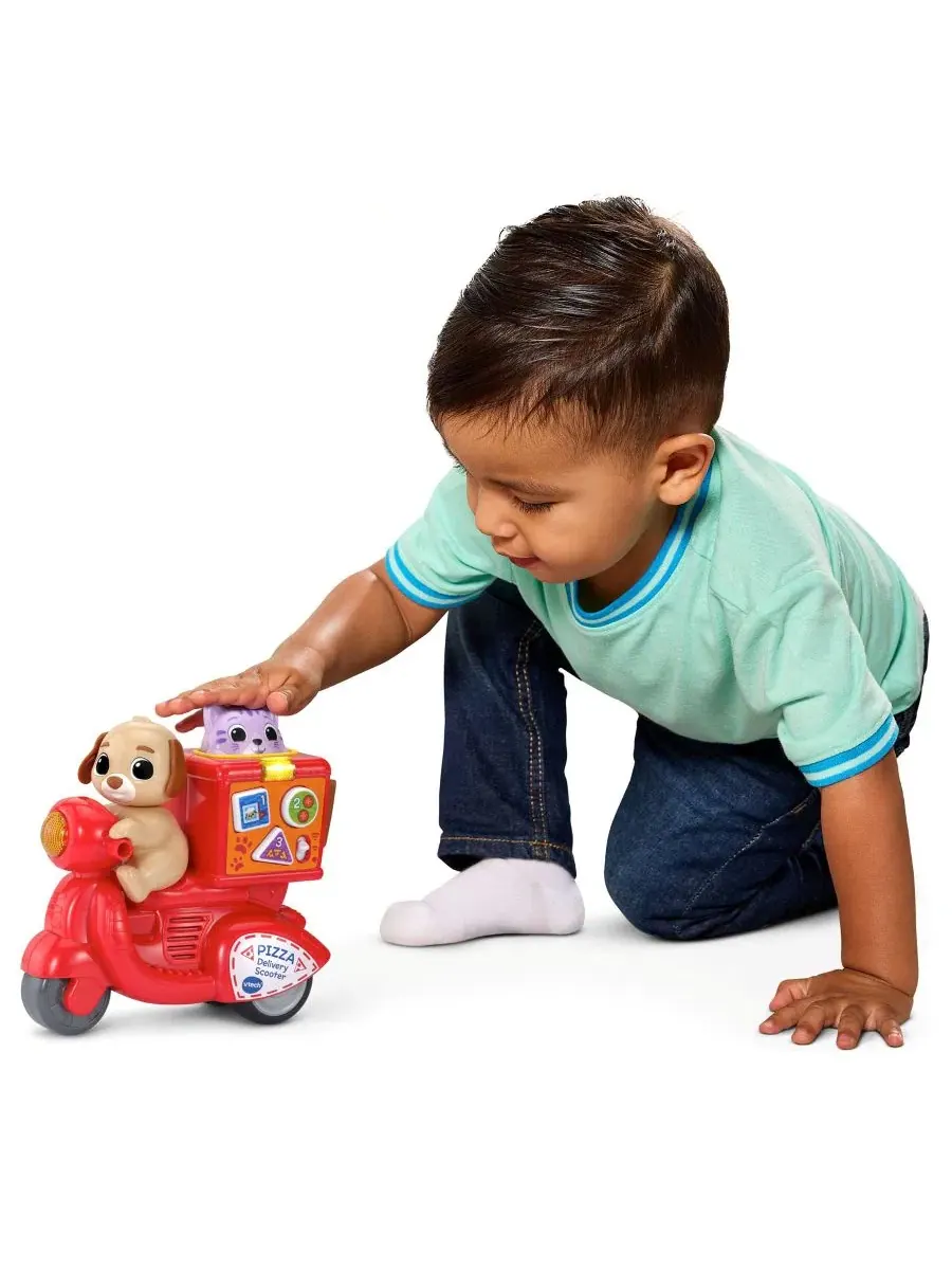 Развивающая игрушка Press & Roll Pizza Scooter Numbers, Shapes & Colors Learning Toy VTech — изображение 2 из 5, нет цвета