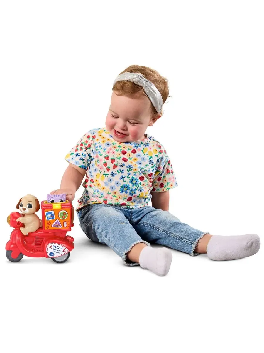 Развивающая игрушка Press & Roll Pizza Scooter Numbers, Shapes & Colors Learning Toy VTech — изображение 4 из 5, нет цвета