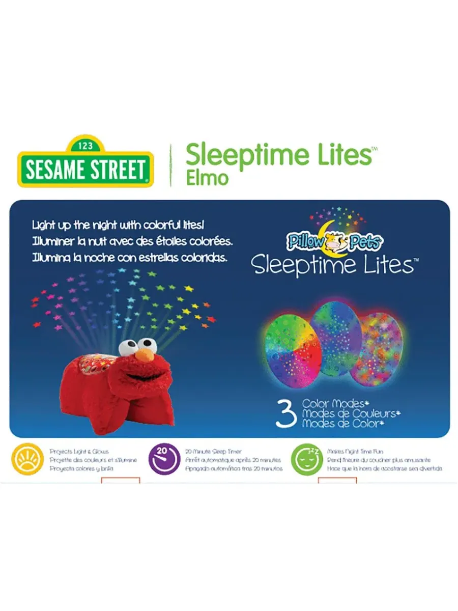 Мягкая игрушка-ночник Sesame Street Elmo Sleeptime Lite Pillow Pets — изображение 6 из 8, красный