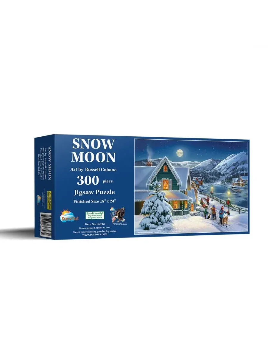Пазл «Снежная луна» из 300 деталей для взрослых, рождественский Sunsout