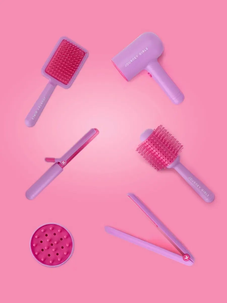 Набор для укладки волос Glam Studio Pretend Hair Styling Set Journey Girls — изображение 4 из 6, розовый фиолетовый