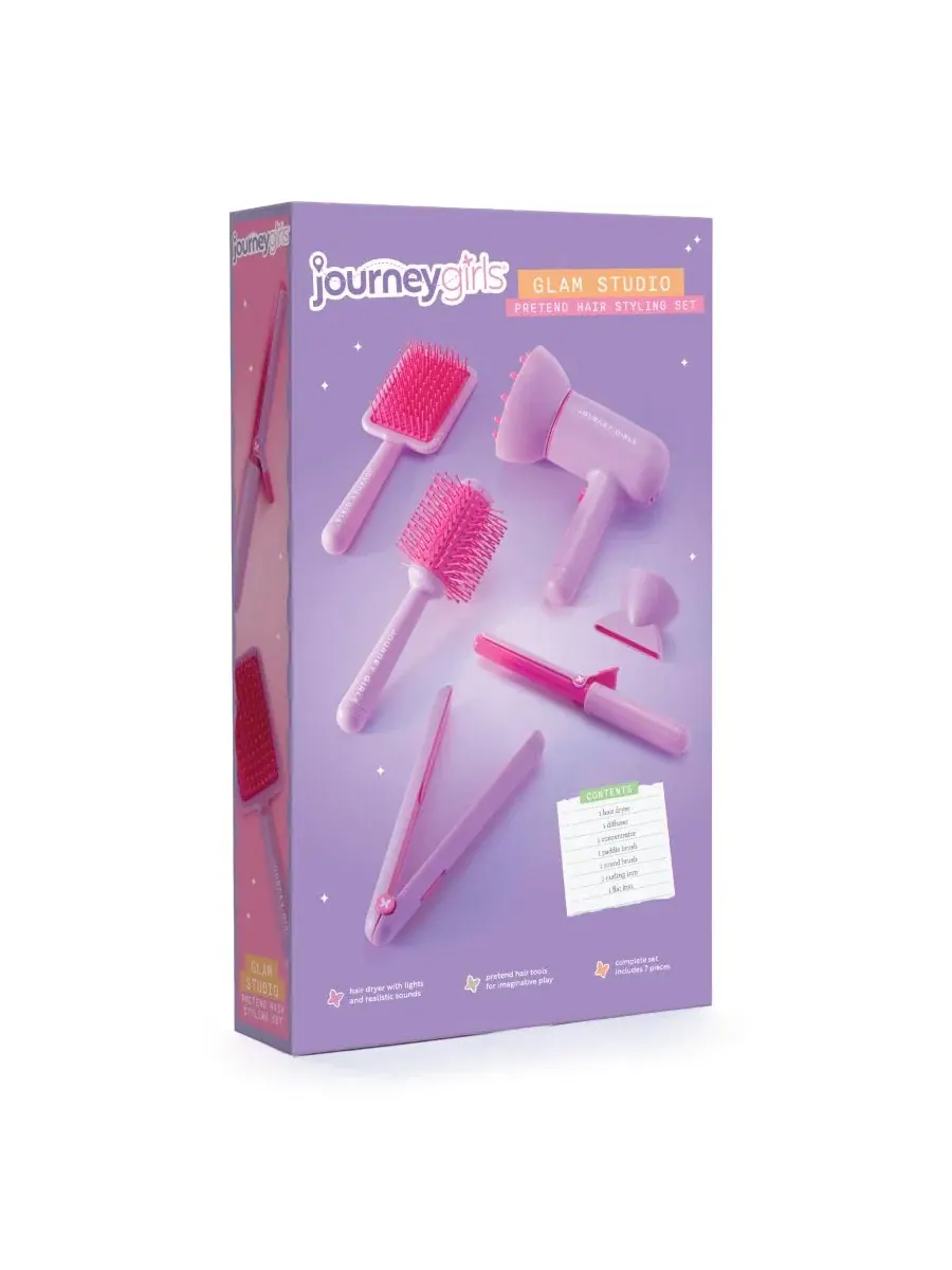Набор для укладки волос Glam Studio Pretend Hair Styling Set Journey Girls — изображение 6 из 6, розовый фиолетовый
