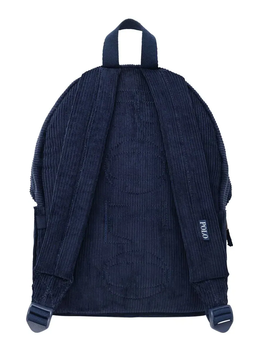 Рюкзак из вельвета с принтом Polo Pony Polo Ralph Lauren — изображение 2 из 4, синий