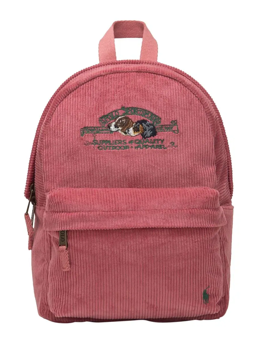 Рюкзак из вельвета с принтом Polo Pony Polo Ralph Lauren