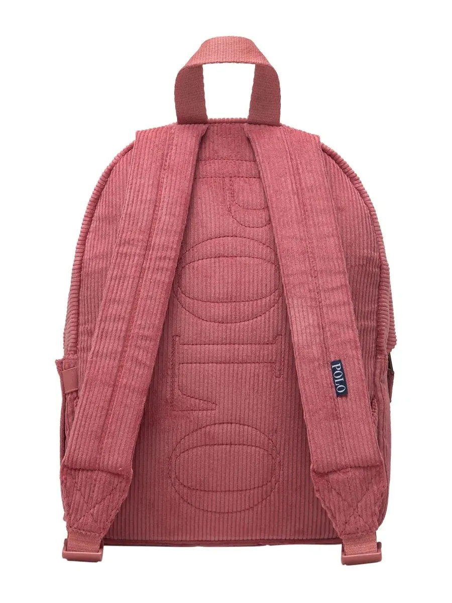 Рюкзак из вельвета с принтом Polo Pony Polo Ralph Lauren — изображение 2 из 4, розовый
