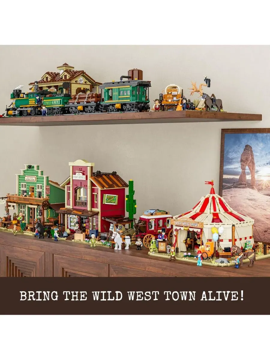 Конструктор Lumibricks с подсветкой, модель Travelling Circus The Wild West Show, 1962 деталей — изображение 9 из 10