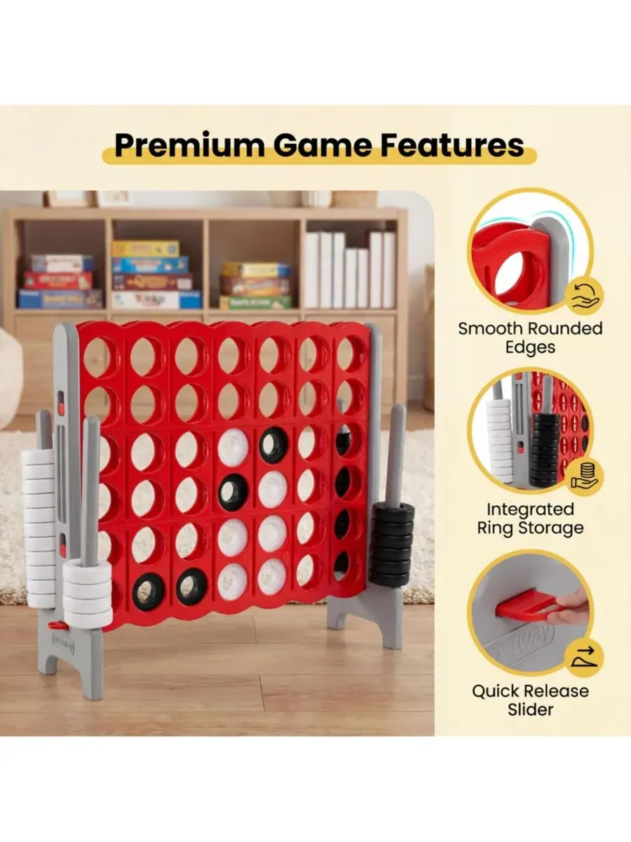 Настольная игра Jumbo 4-to-Score 4 в ряд Costway — изображение 5 из 9, красный
