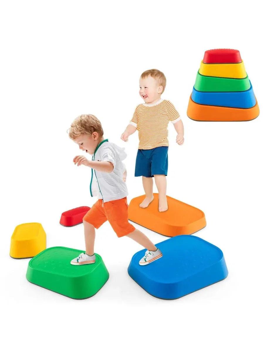 Набор из 5 нескользящих речных камней для детской игровой площадки Sugift