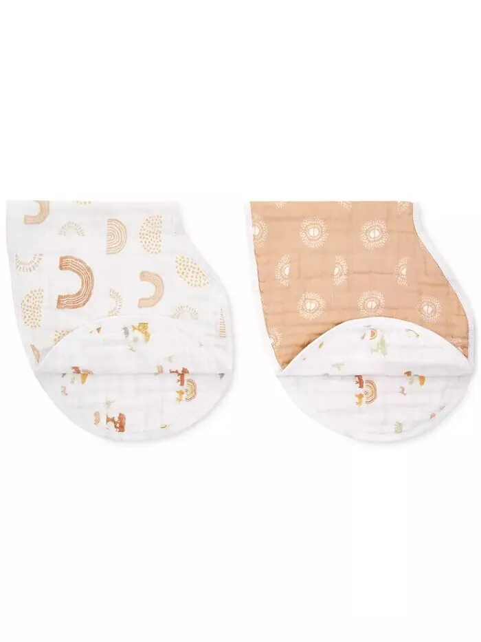 Нагрудник Baby Keep Rising Burpy, упаковка из 2 шт Aden By Aden + Anais — бежевый