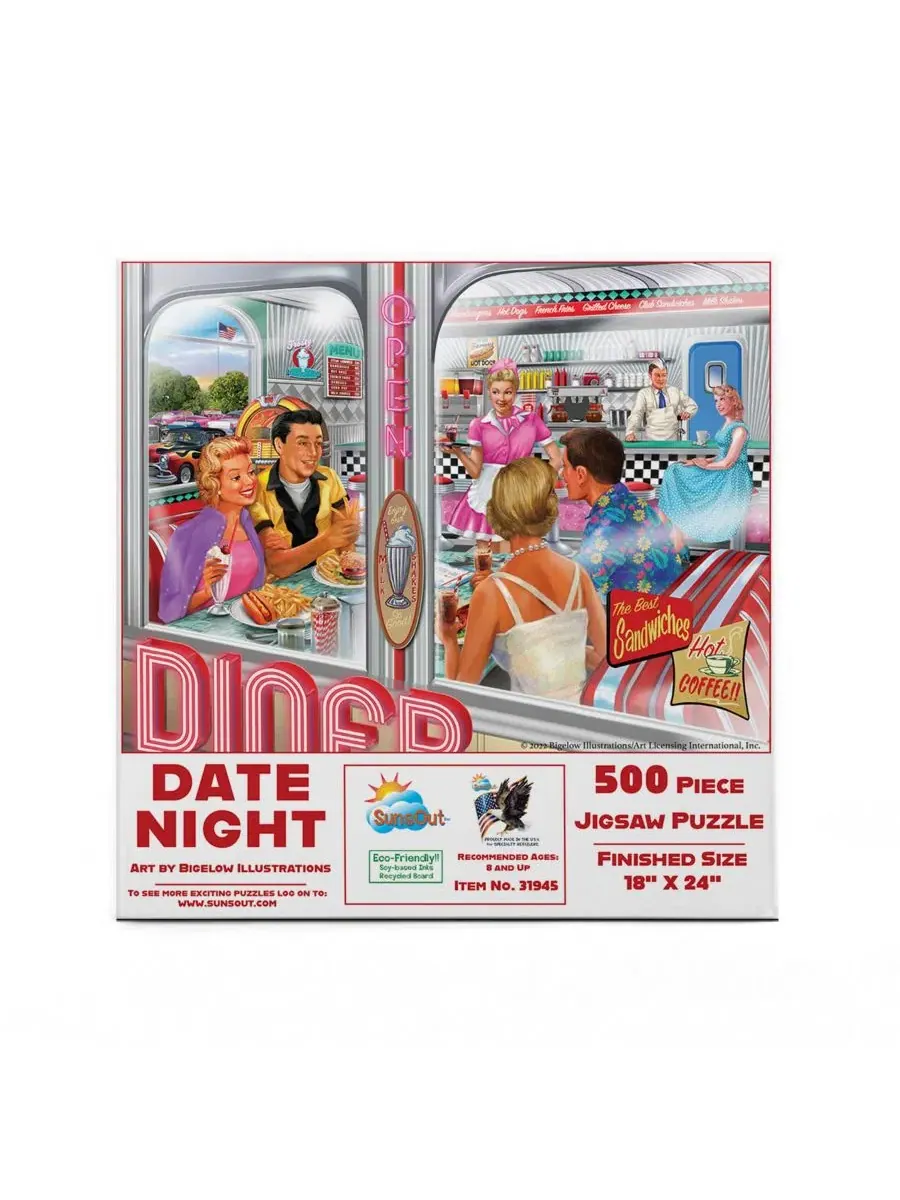 Пазл 500 деталей Date Night SunsOut — изображение 3 из 5, нет цвета