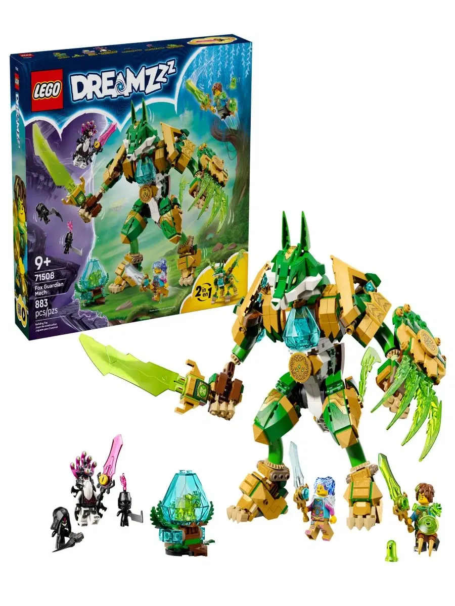 Конструктор DREAMZzz Fox Guardian Mech Building Toy 71508, 883 детали Lego