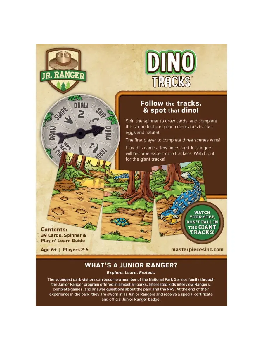 Карточная игра "Jr. Ranger Dino Tracks" Masterpieces Puzzles — изображение 3 из 3, мульти