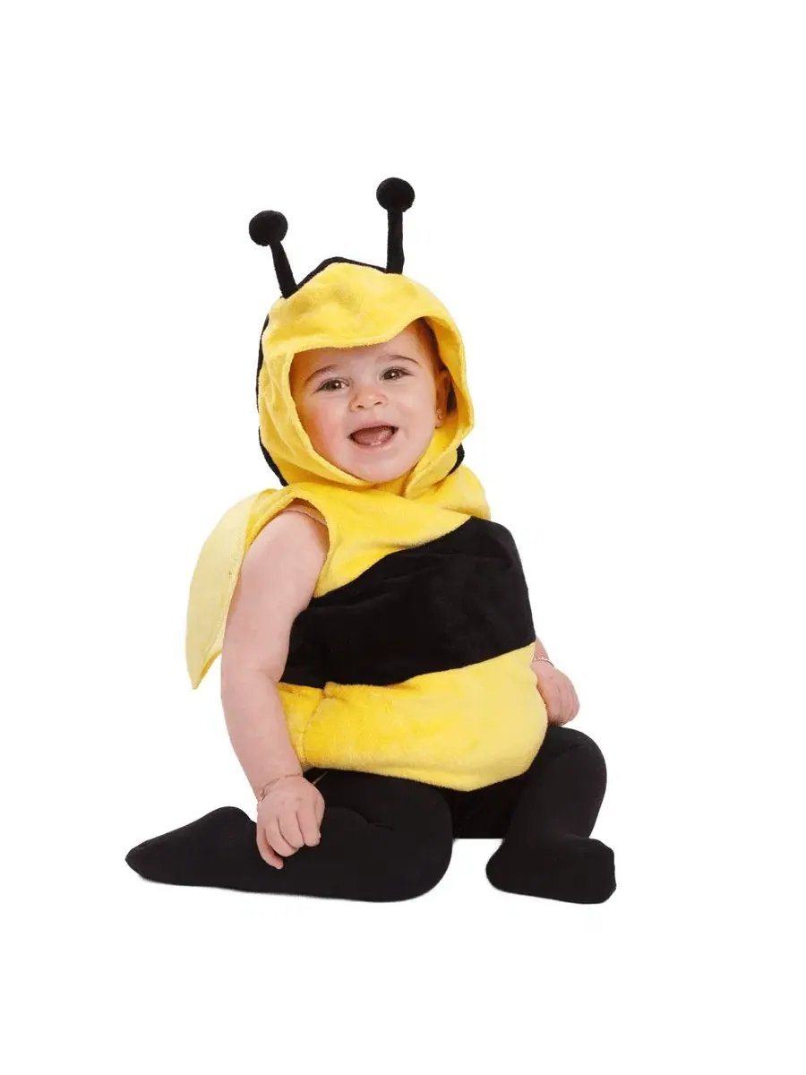 Костюм пчелки с капюшоном и крыльями, модель Fuzzy Bee Hooded Tunic Costume Dress Up America