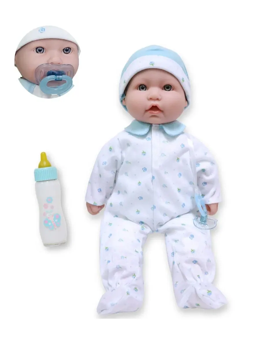 Кукла-младенец La Baby Caucasian, 41 см , с мягким телом, в синем наряде Jc Toys